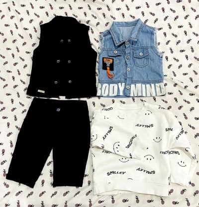 Kids Stylish Clothes Set – Good Condition (1–2 Years)