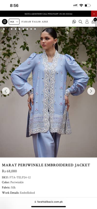 Farah Talib Aziz 2pc shirt and slip