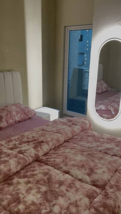 Bed with side tables and new mattress for sale