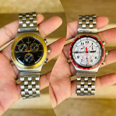 Swatch Swiss Made Chronograph Original Stainless Steel Watches 44mm