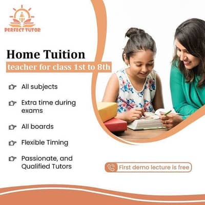 Home Tutor Available for Classes 1–8 (All Subjects)