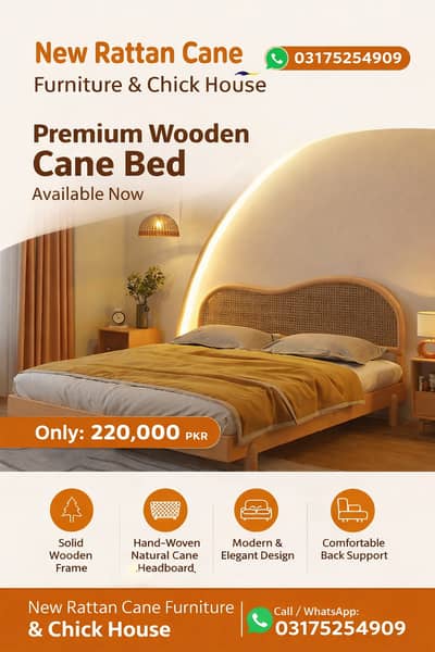 wooden cane bed/furniture/bed/wooden bed/cane bed/souble bed/single be