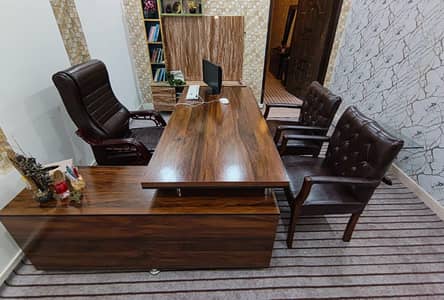 Premium Office Furniture Set - Executive Table + 3 Chairs