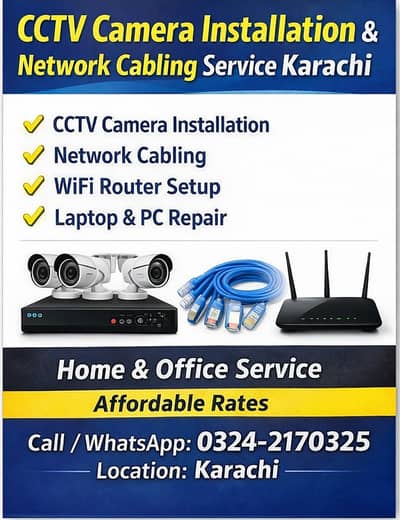CCTV Camera Installation & Network Cabling Service Karachi