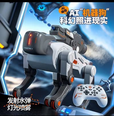 AI Intelligentl Robot Dog Toy's 2.4GHz with Light Spray Remote Control