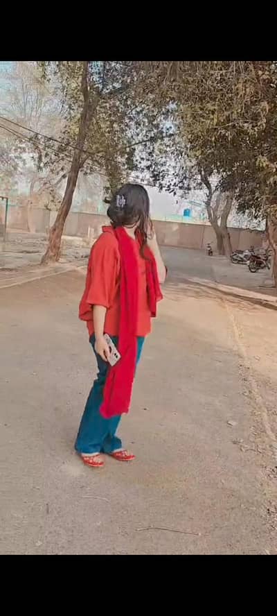 blue genze and Red  shirt