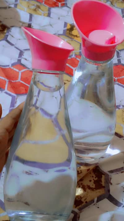 3 glass water bottles in a very good quality
