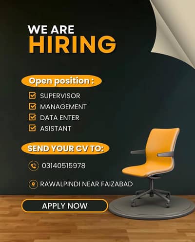 WE ARE HIREING IN RAWALPINDI NEW OFFICE