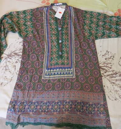 Beautiful Green Khaadi Kurti – Medium, Brand New 