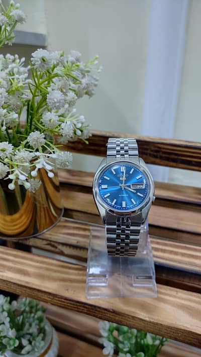 Seiko 5 automatic 7009 refurbished dial & aftermarket solid chain