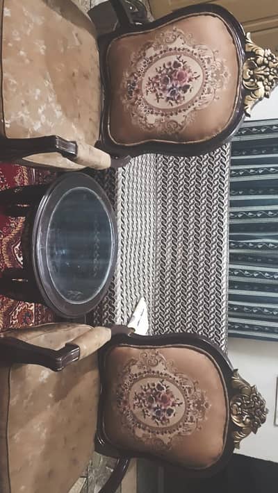 2 chairs with table for sale