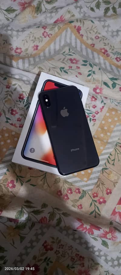 iphone X pta approved 64gb with box condition 10/9