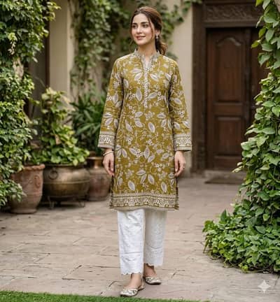 2 Pcs Women's Unstitched Printed Suit