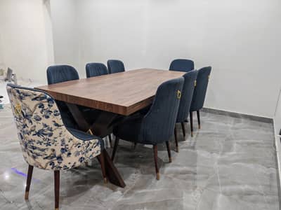 8 seater dining with 8 chairs