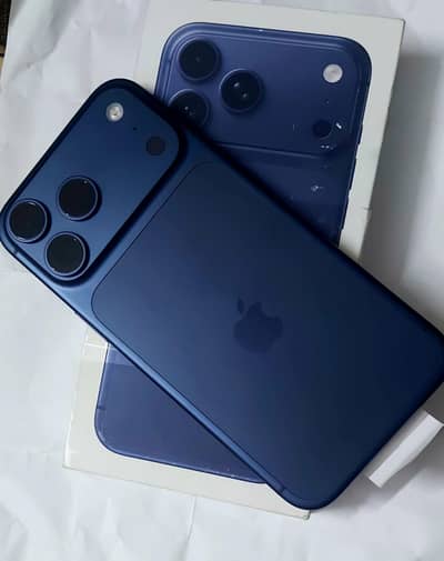 iphone 17 pro max deep blue  and orange color