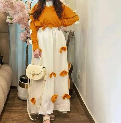 2 Pcs Women's Stitched Chiffon Hand Work Maxi Suit