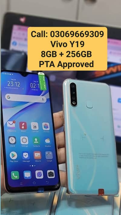 Vivo Y19 PTA Approved 8GB Ram + 256GB Room With Warranty 10by10