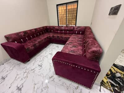 Luxury U-Shape Velvet Sofa Set