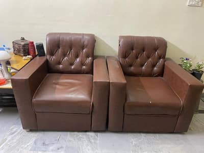Leather 5 seater sofa set best condition cleaned