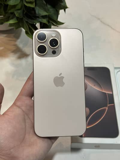 16 Pro Max 256gb Non PTA Desert Titanium 100% Health