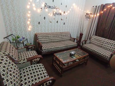 7 seater wooden sofa set with centre table