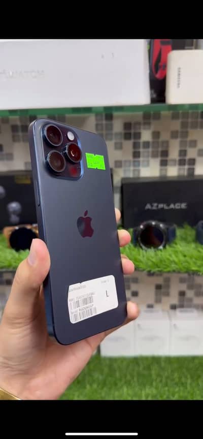 I phone 15 pro max blue titanium
