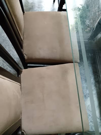 glass top dinning table with 6 chairs