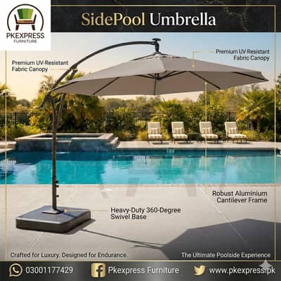 Outdoor Waterproof Pool Umbrella – Side & Center Umbrella (8 Feet)