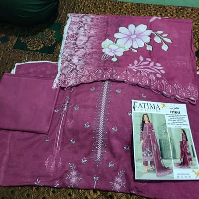 Eid collection 3piece/lawn embroidered suit