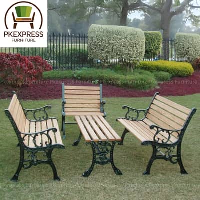 5 Feet Cast Iron Park Bench with Wooden Strips – Garden / Park Bench