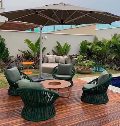 Outdoor Rope Chair – Iron Frame Powder Coated with Polyester Rope
