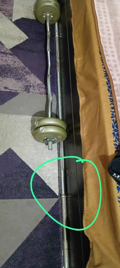 Barbell 6 feet and weights 10kg, 10kg each plates