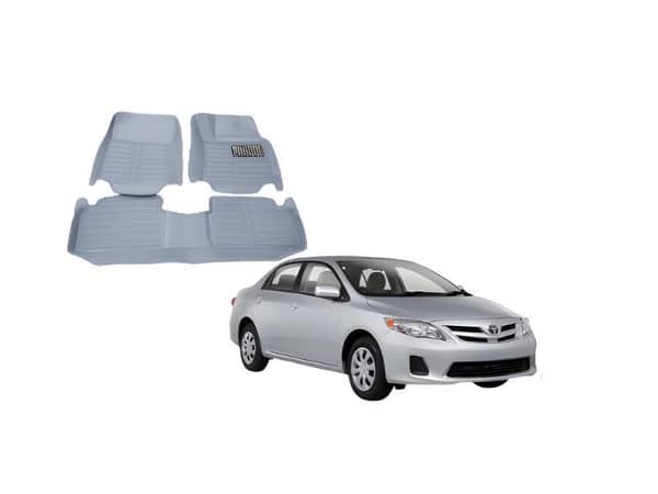 Toyota Corolla (2009-2013) Custom 5D Floor Mats – Y-Grey PVC 3-Piece Set, Standard Quality Waterproo