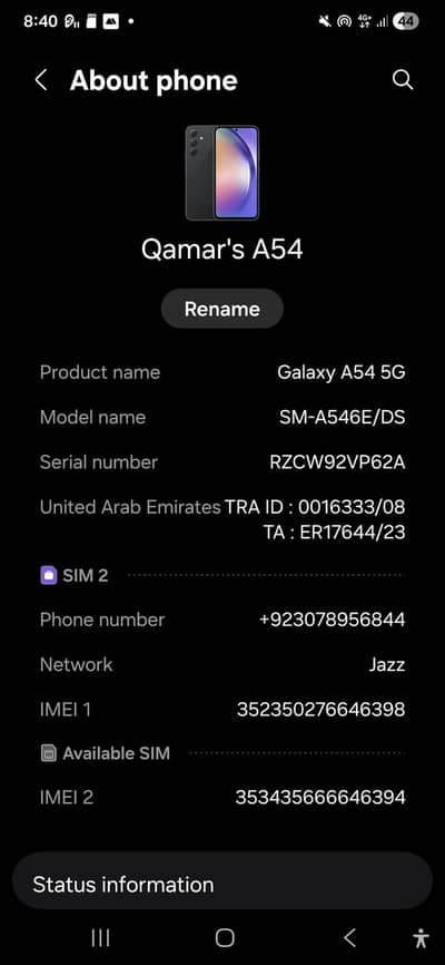 Samsung a54 5g 1 month used