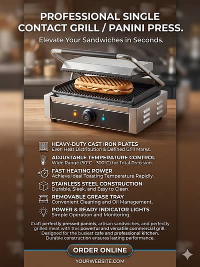 Industrial Sandwich Maker Professional Panini Grill Heavy Duty Sandwi