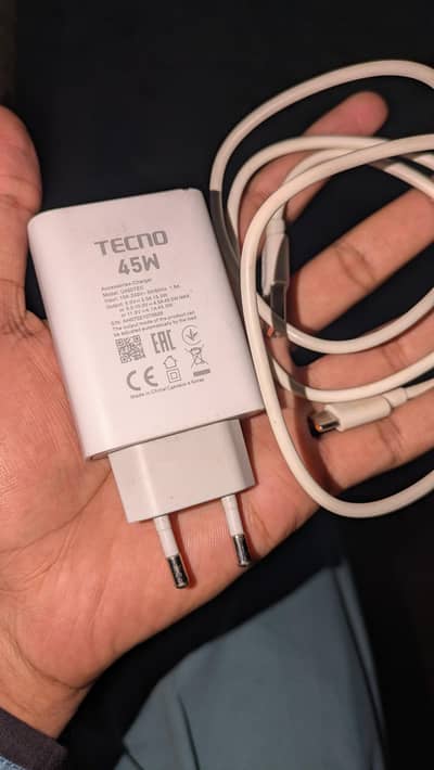 tecno spark 40 original charger C type 45w only one month used