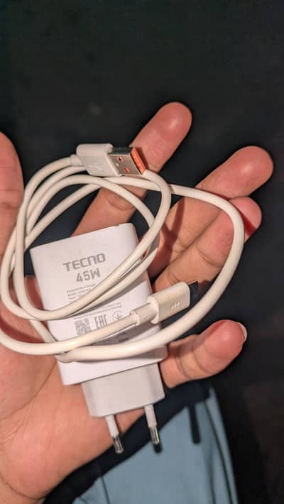 tecno spark 40 original charger C type 45w only one month used