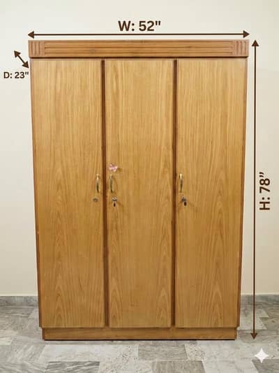 3 Door Wardrobe Solid wood