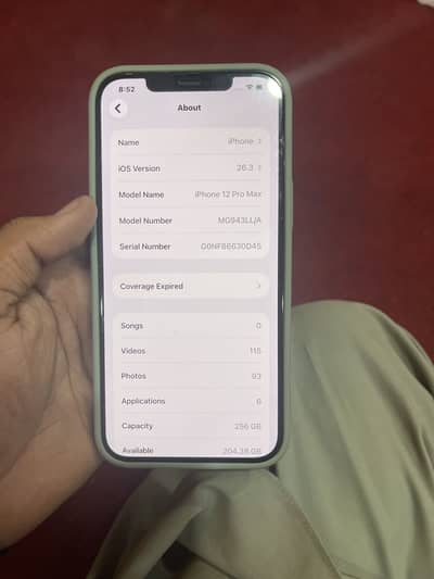 iPhone 12 Pro Max non pta jv.  256gb.  97 battery halt