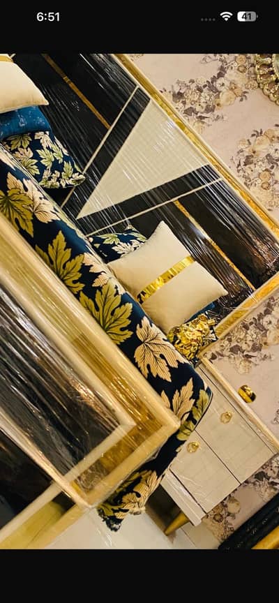 King size solid wood bed set