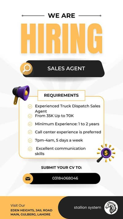 Urgent Hiring Sales Agent