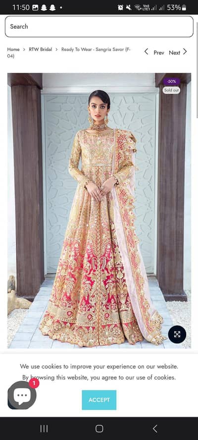 maryum n maria original pink peach maxi 3 piece stitched