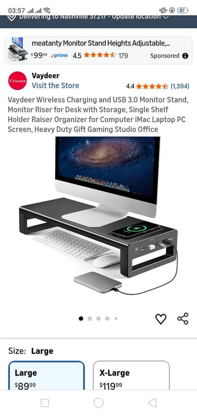 Monitor Stand With wireless charging
