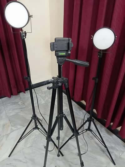 mobile stand + 2 video light high quality