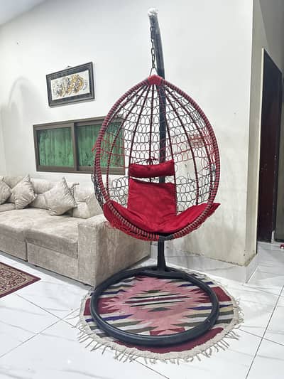 Swing chair/jhoola with stand and cushions
