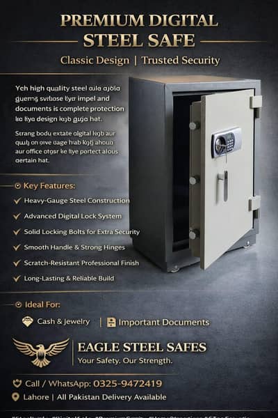 SECURITY SAFES TIJORI SAFE FIREPROOF LOCKER CASH LOCKER STEEL LOCKER