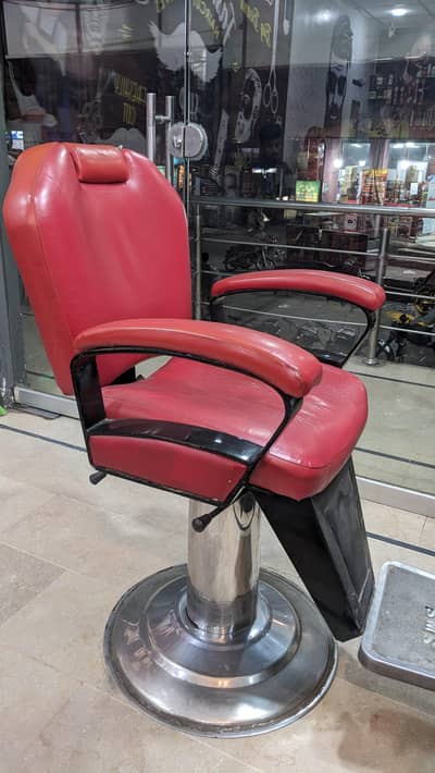 2 Red Color with black Combination Saloon Chair