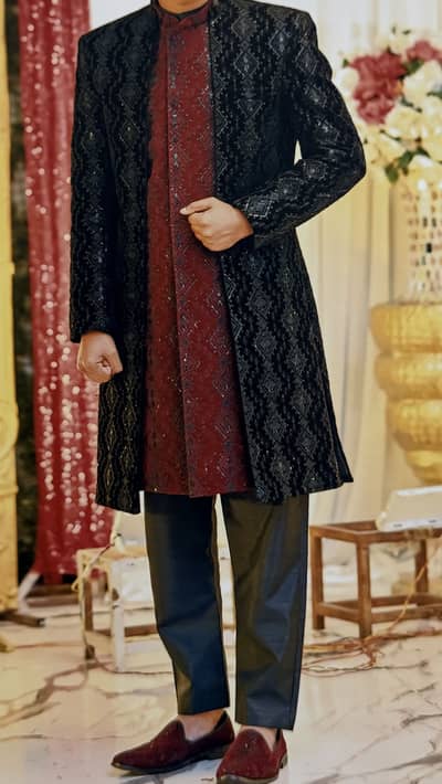Men’s Elegant double Sherwani Set for Sale