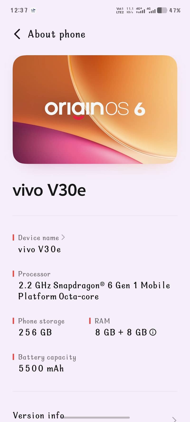 vivo v30e 5