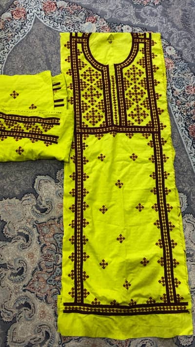 Balochi kurta shalwar neatly worked khaddar fabric